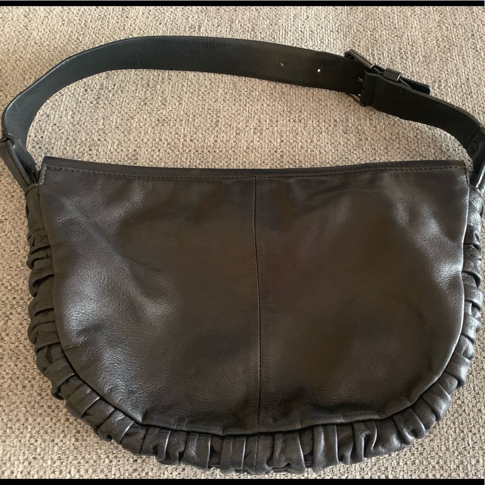 Via Spiga Genuine Black Leather Baguette